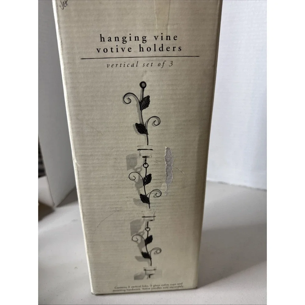 PIER 1 IMPORTS Bronze Metal‎ 3 Hanging Vine Votive Holder Decor